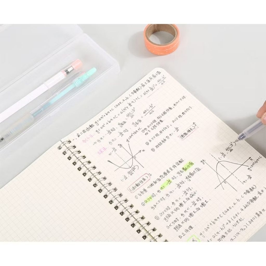 

CLEAR COVER SPIRAL NOTEBOOK DOTTED A5