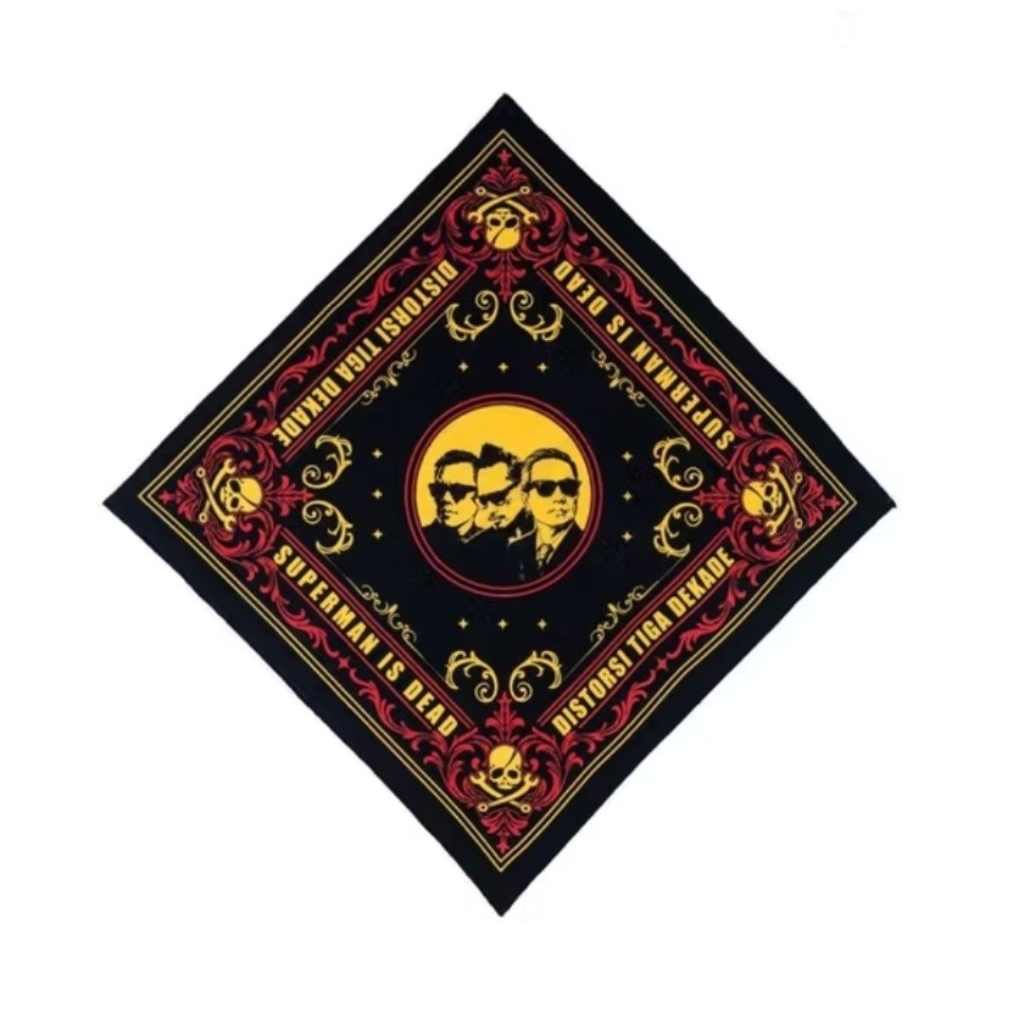 DISTORSI 3 DEKADE BANDANA  /  SUPERMAN IS DEAD /  MERCHANDISE ORIGINAL /  KEREN / COWOK / BRAND / DI
