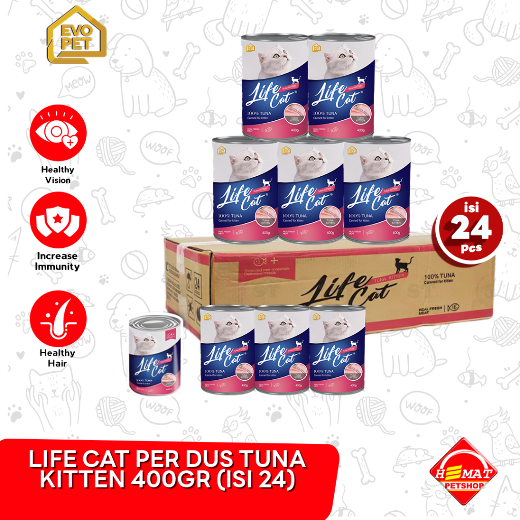Makanan Kucing Wet Food Kaleng Life Cat Grosir Dus 24 PCS 400GR