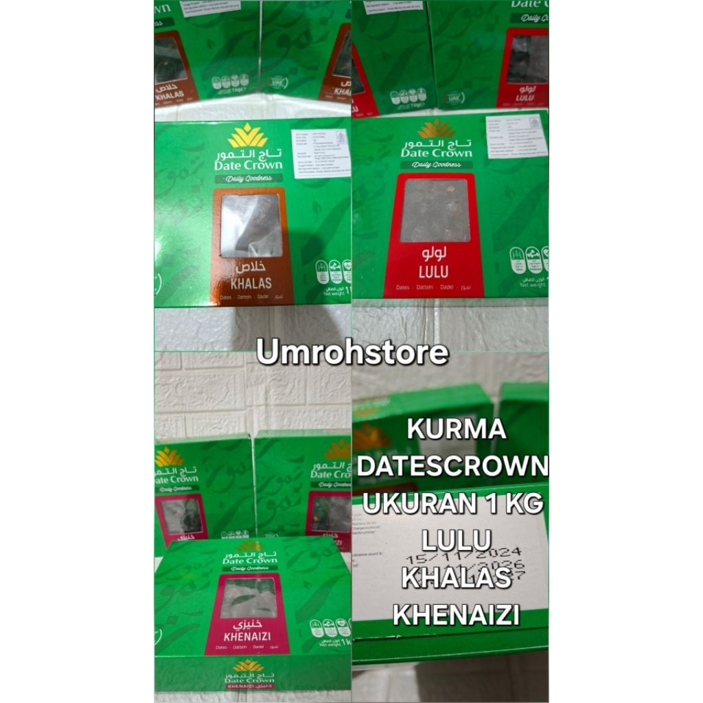 

Kurma Datescrown Khalas Lulu Khenaizi 1Kg