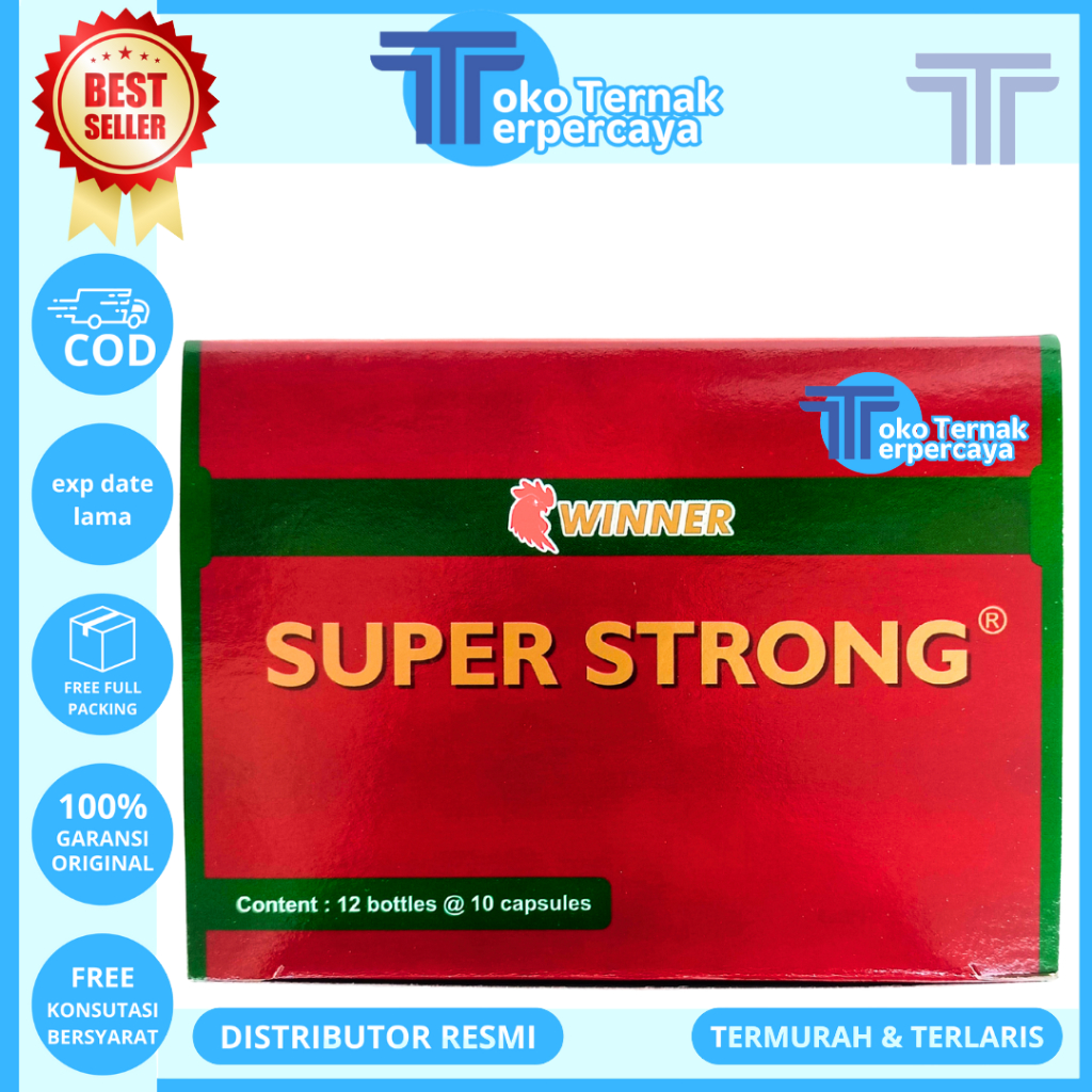 SUPER STRONG AYAM 1 BOX (12BOTOL@10kapsul) - Suplemen Vitamin Multivitamin Ayam Aduan Penambah Stami
