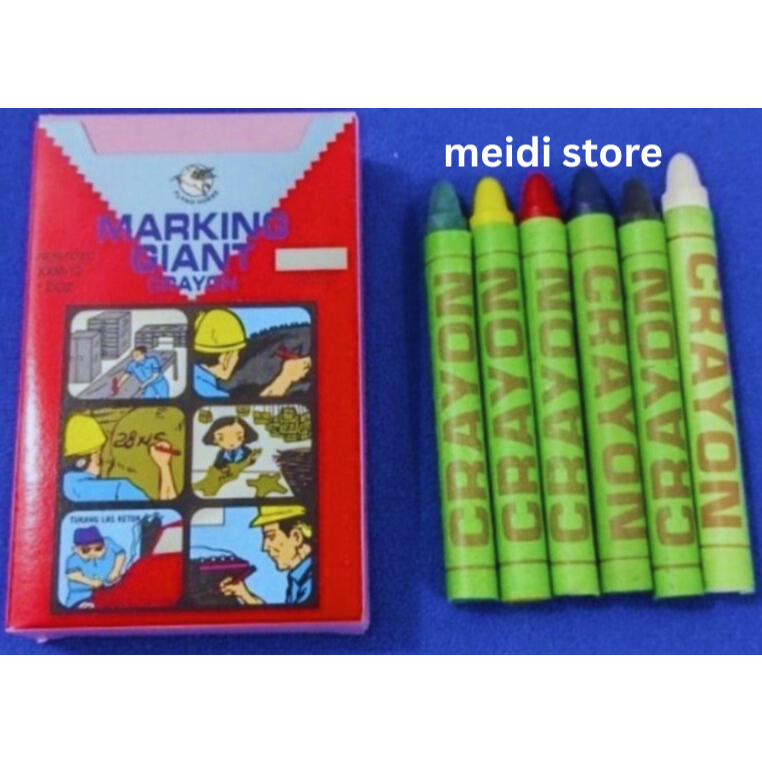

CRAYON GIANT MARKING BIRU / HITAM / MARKING CRAYON / CRAYON GIANT / CRAYON KAYU