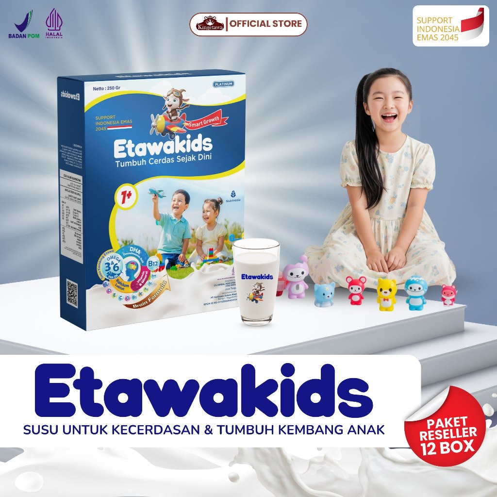 

Etawakids Platinum Susu Etawa Susu Anak dengan Nutrisi Seimbang DHA, Omega 3 6 & Kalsium 12 Box