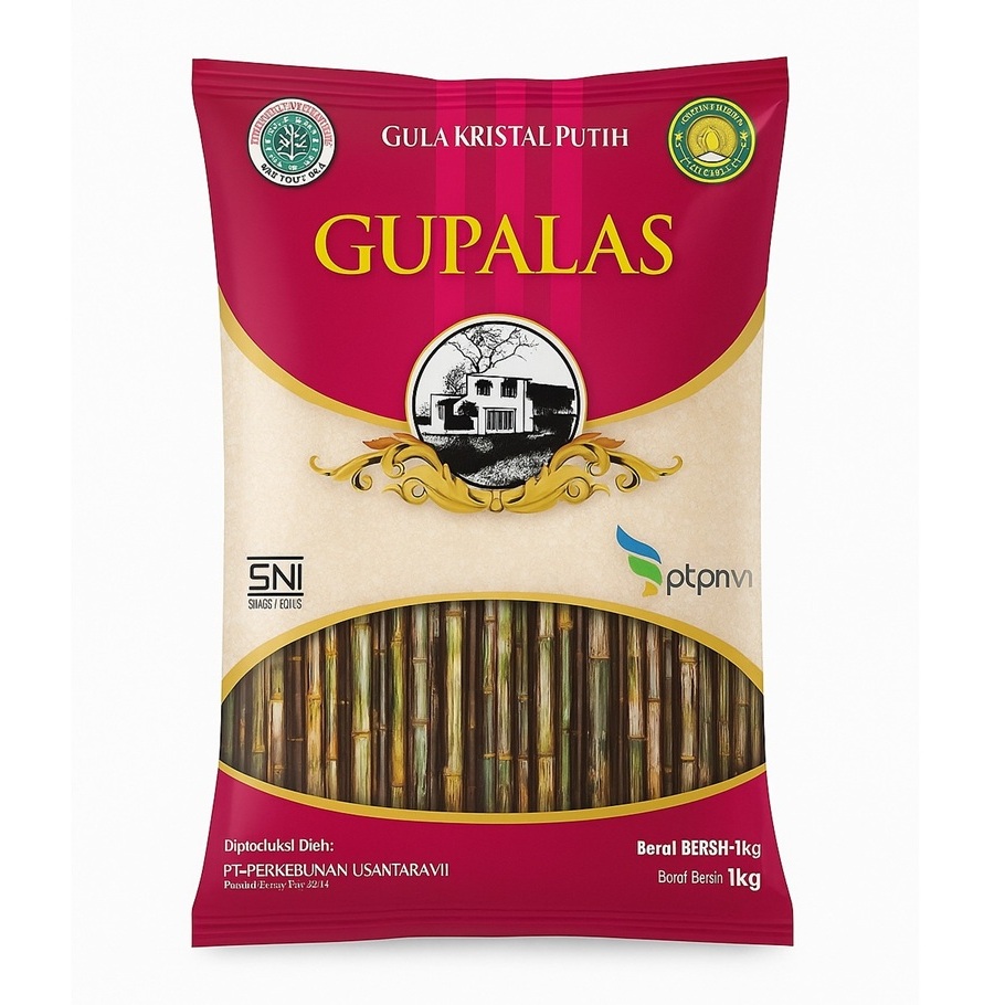 gula pasir gupalas merah 1 kg