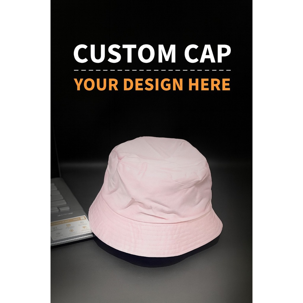 Topi Bucket Polos Custom – Sablon Nama / Logo Sendiri (Bisa Satuan atau Grosir)