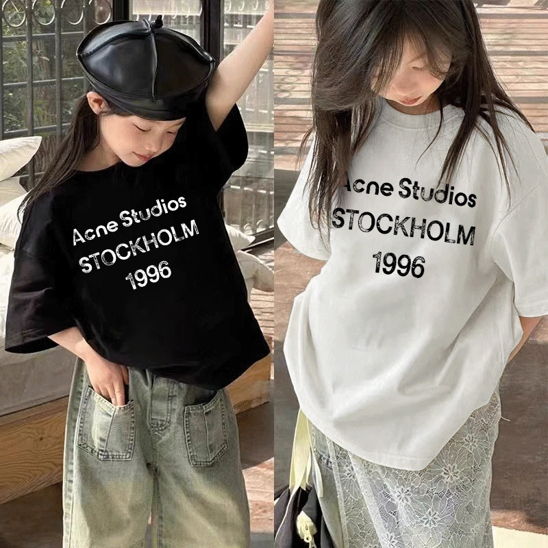 Kaos anak|cewek 10 tahun import|2-12 Tahun|kaos Acne Studios STOCKHOLM 1996 yang lucu|korea style pr