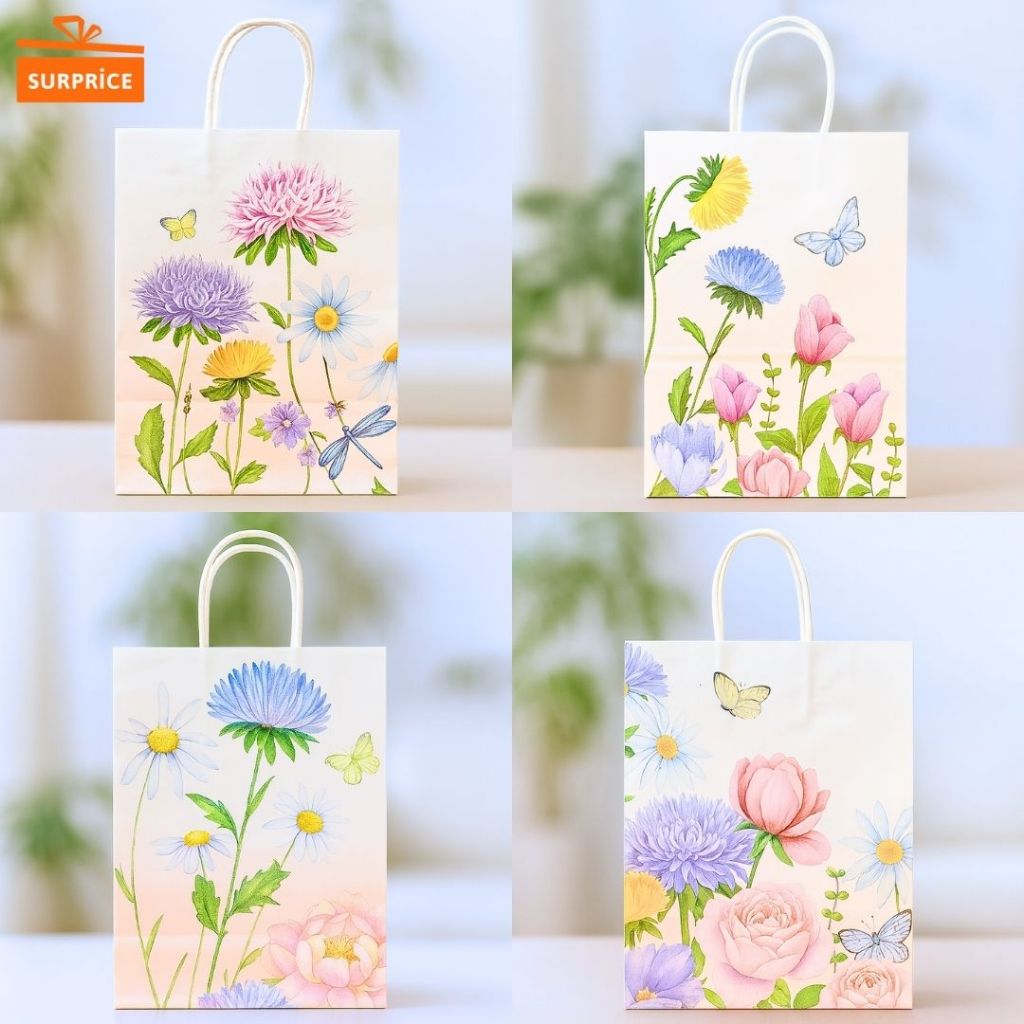

Surprice Paper Bag Tali Flower 18.5x25cm / Paperbag Motif Bunga Elegan / Tas Kertas Souvenir / Tas Kado Pernikahan Ulang Tahun / Tas Hadiah Cantik & Kokoh / Goodie Bag Ramah Lingkungan untuk Hampers & Parcel