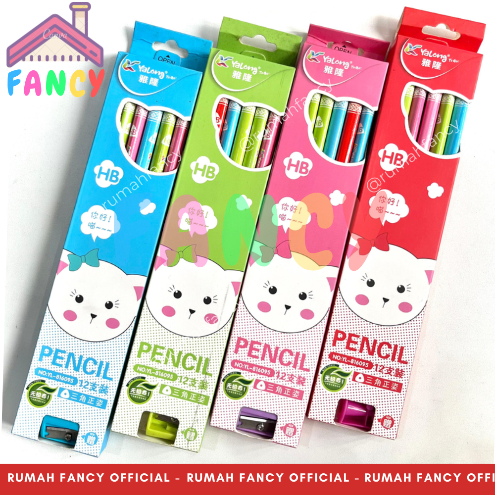 

[1 LUSIN] Pensil HB + Serutan Pensil HB + Serutan Ya Long Bear Beruang YL-816095 /816093 ISI 12 PCS
