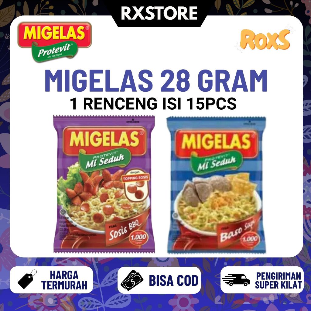 

[RX] 1 Renceng Isi 15 Pcs Migelas 28 Gr All Varian