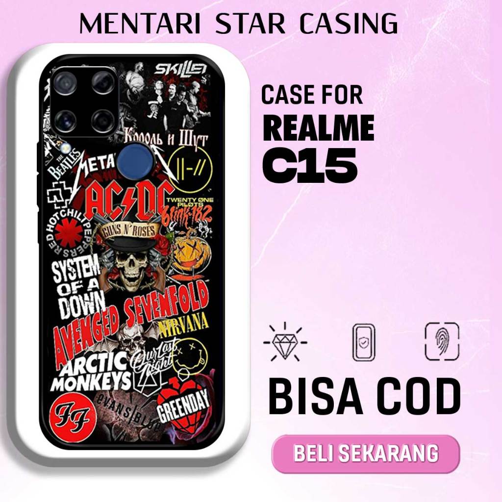 CASE REALME C15 - Softcase Premium Matte Hard Case - Case Glossy Motif BAND 3