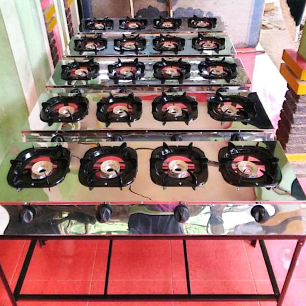 Kompor Gas Seblak Serabi Martabak 4 Tungku Api Siap Pakai Terbaik