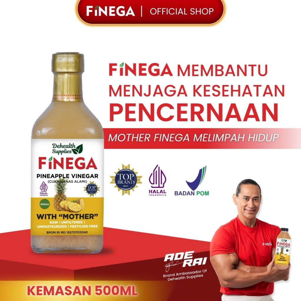 

Dehealth Supplies FINEGA CUKA NANAS 500ml ( Botol Kaca) Gratis Sedotan Bambu
