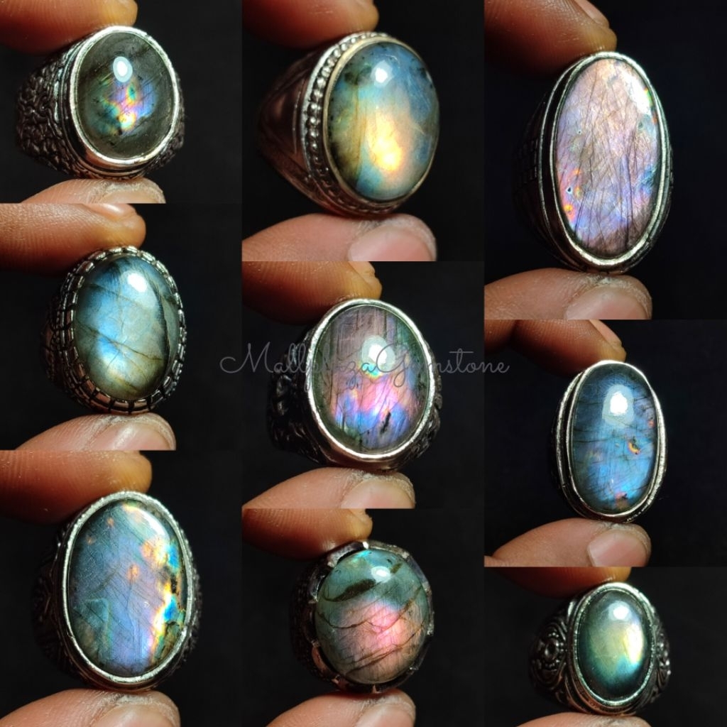 cincin batu akik labrador kualitas HQ asli natural 100% / batu cincin labrador / batu labrador