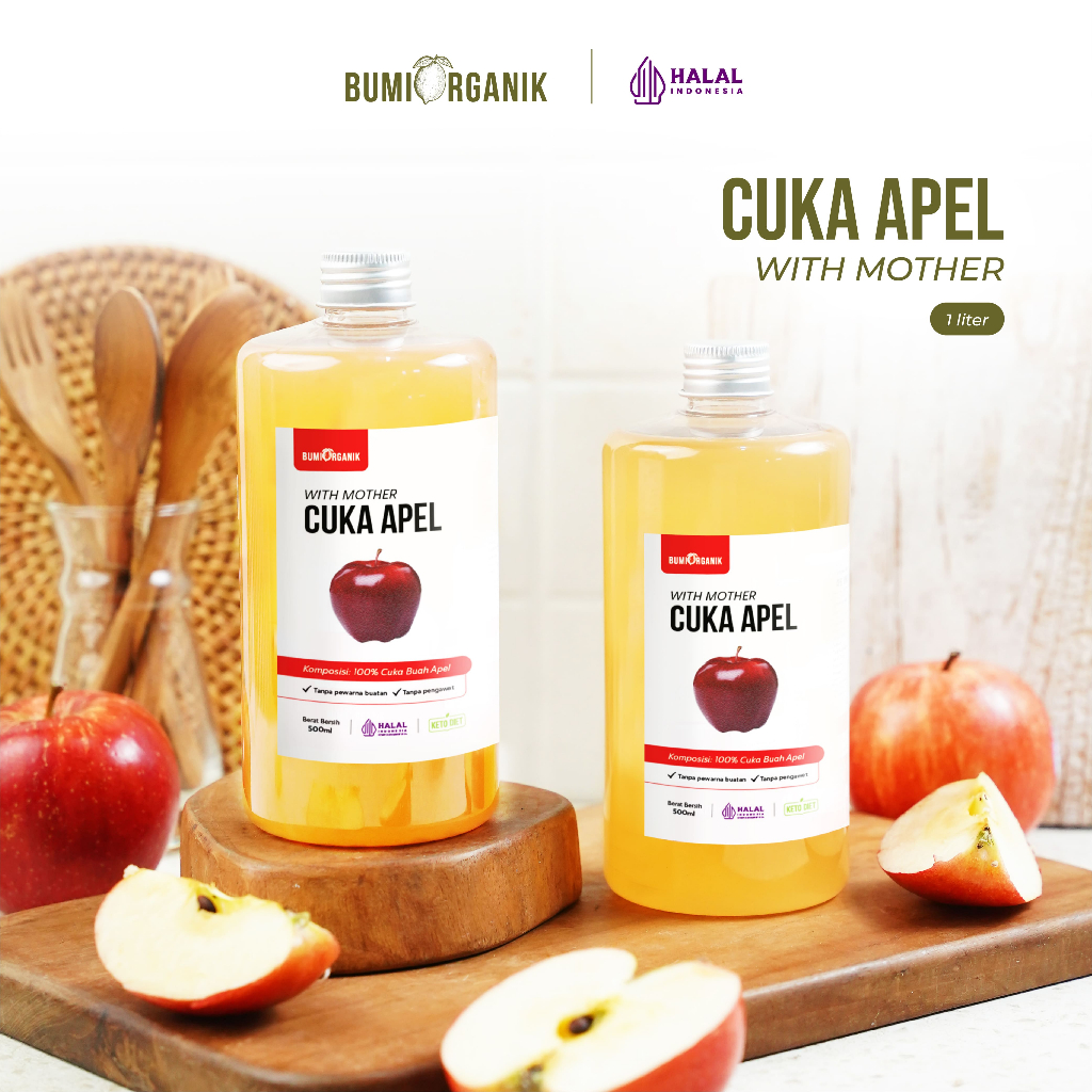 

CUKA APEL ORIGINAL ORGANIK 1000ML WITH MOTHER BUMI ORGANIK / APPLE CIDER VINEGAR / CUKA SARI APEL ORIGINAL UNTUK DIET KESEHATAN DETOX DETOKS / CUKA APPLE / BRAGG ORIGINAL ASLI CUKA APEL NUTRIFARM ORIGINAL DARIBUMI / NUTRIFARM / CUKA APEL BEORGANIK