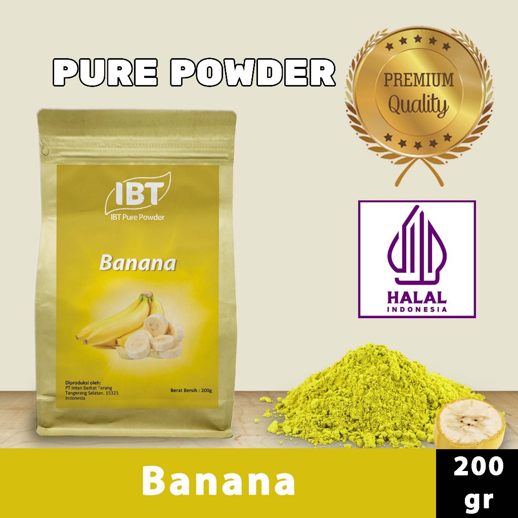 

Pure Banana Powder Essence Murni Bubuk Pisang Import Makanan Kue 200 gr