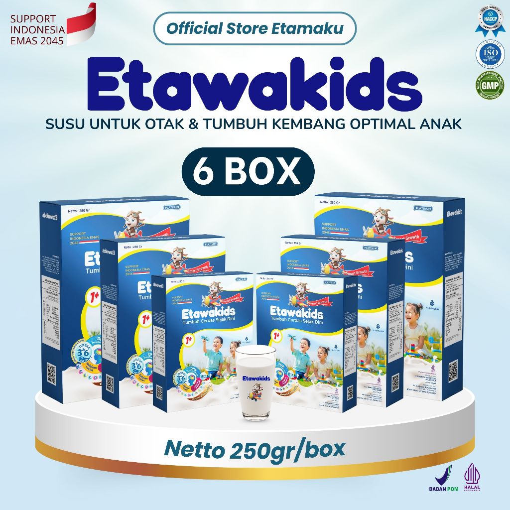 

Susu Anak Etawakids Platinum Susu Etawa dengan DHA & Omega 3 6 Paket 6 Box