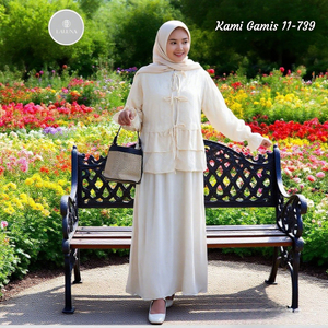 Gamis Wanita Elegan Katun Linen & Bordir Import | Kami Gamis Vest Bordir Import Terbaru