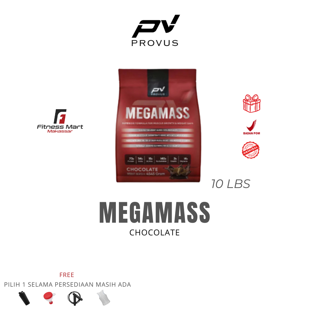 Provus Mega Mass 10 lbs Susu Gainer Protein Penggemuk Penambah Berat Badan Megamass Supplement