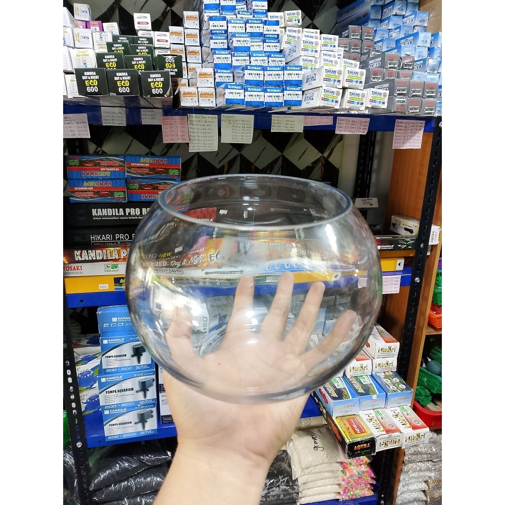 AQUARIUM BULAT // 3,5 LITER // KACA // LUNA