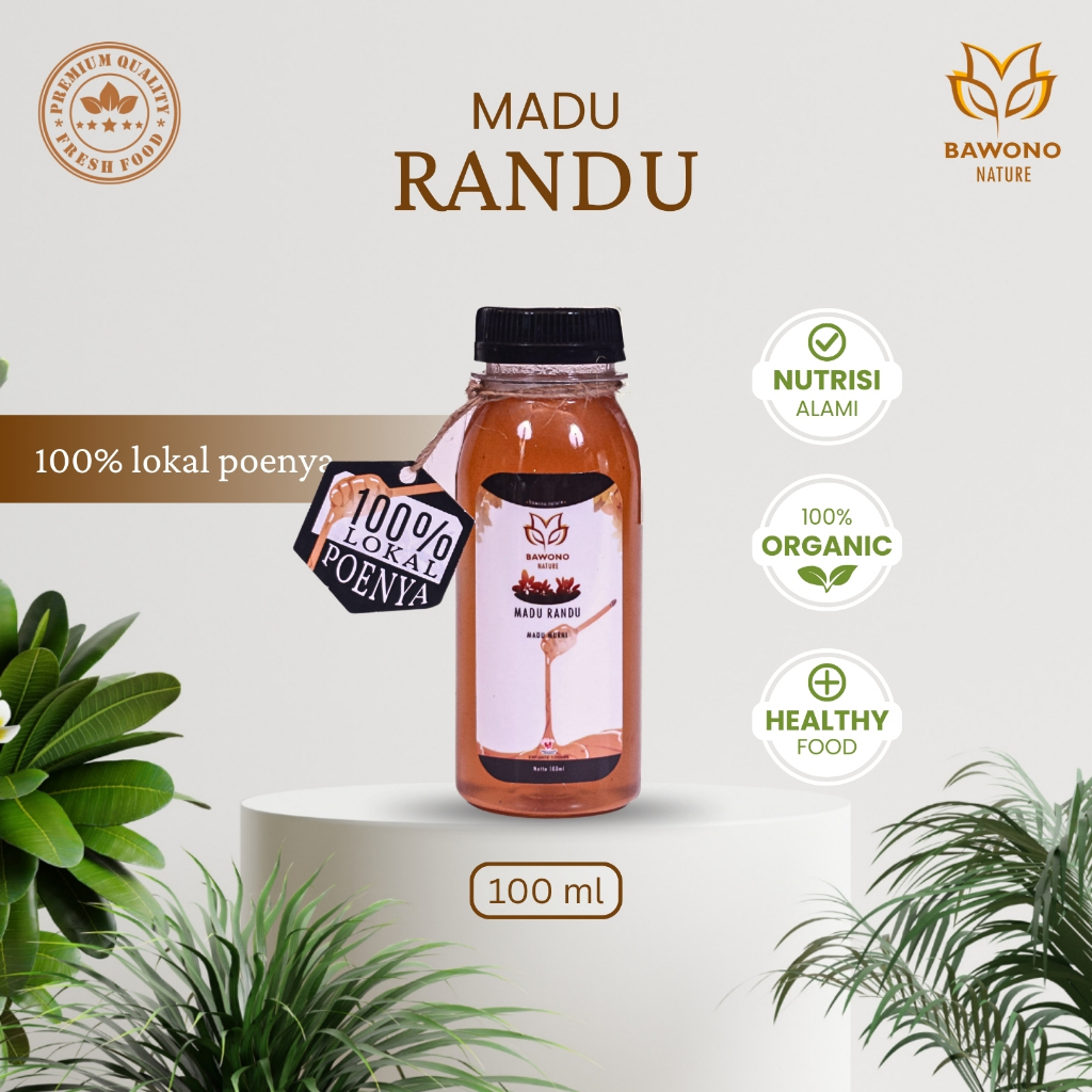 

Madu Randu Murni 100 ml Organik Bawono Nature - 100% Madu Herbal Asli, Alami, Kaya Nutrisi