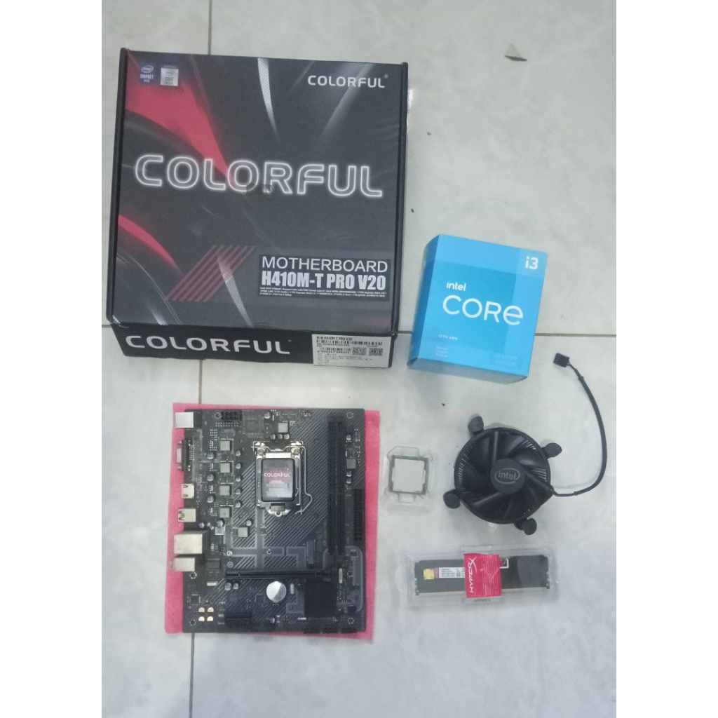 Paket Intel gen 10 i3 10 105f dan motherboard + Ram