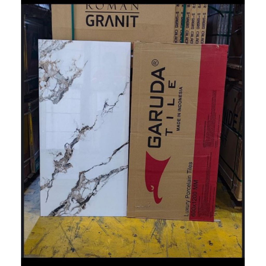 GRANIT GARUDA UKURAN 60X120 MOTYF CARARA MARBLE