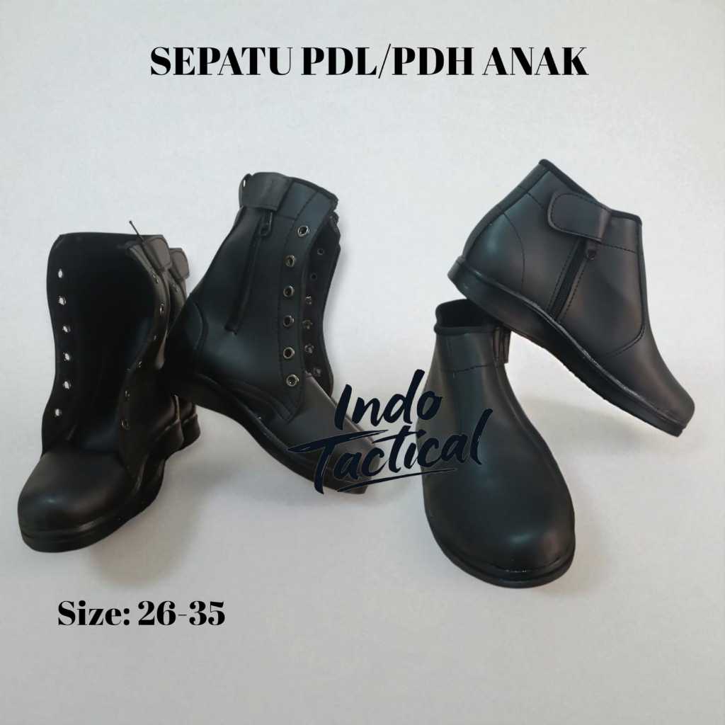 SEPATU PDH DAN PDL ANAK, SEPATU ANAK PROFESI ANAK TNI POLRI SEPATU BOOTS ANAK PDH DAN PDL SINTETIS