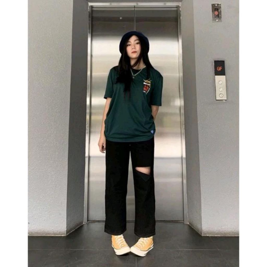 Celana Kulot Jeans Hagwaist wanita Model sobek lutut ripped jins cewek//Kulot Jeans wanita sobek lut