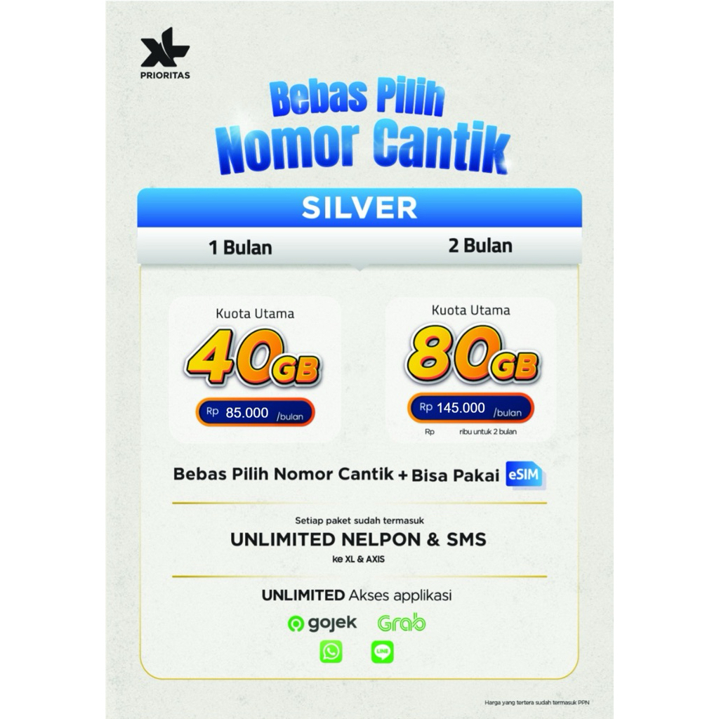XL Prioritas GRATIS pilih nomor Cantik