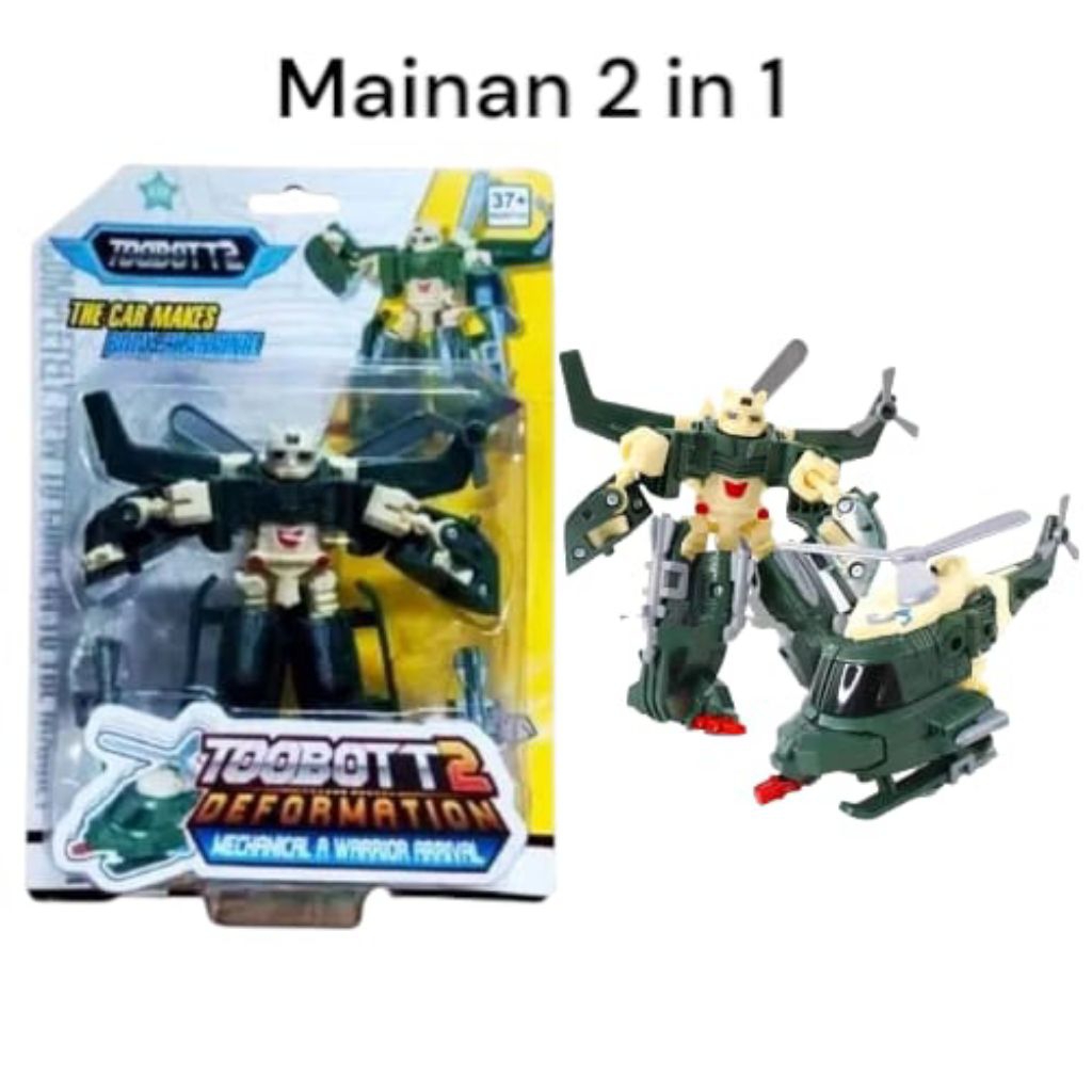 1149 Mainan TOOBOTT Helikopter Anak Anak / Mainan Robot Helikopter / Mainan Anak Robot Transformer P