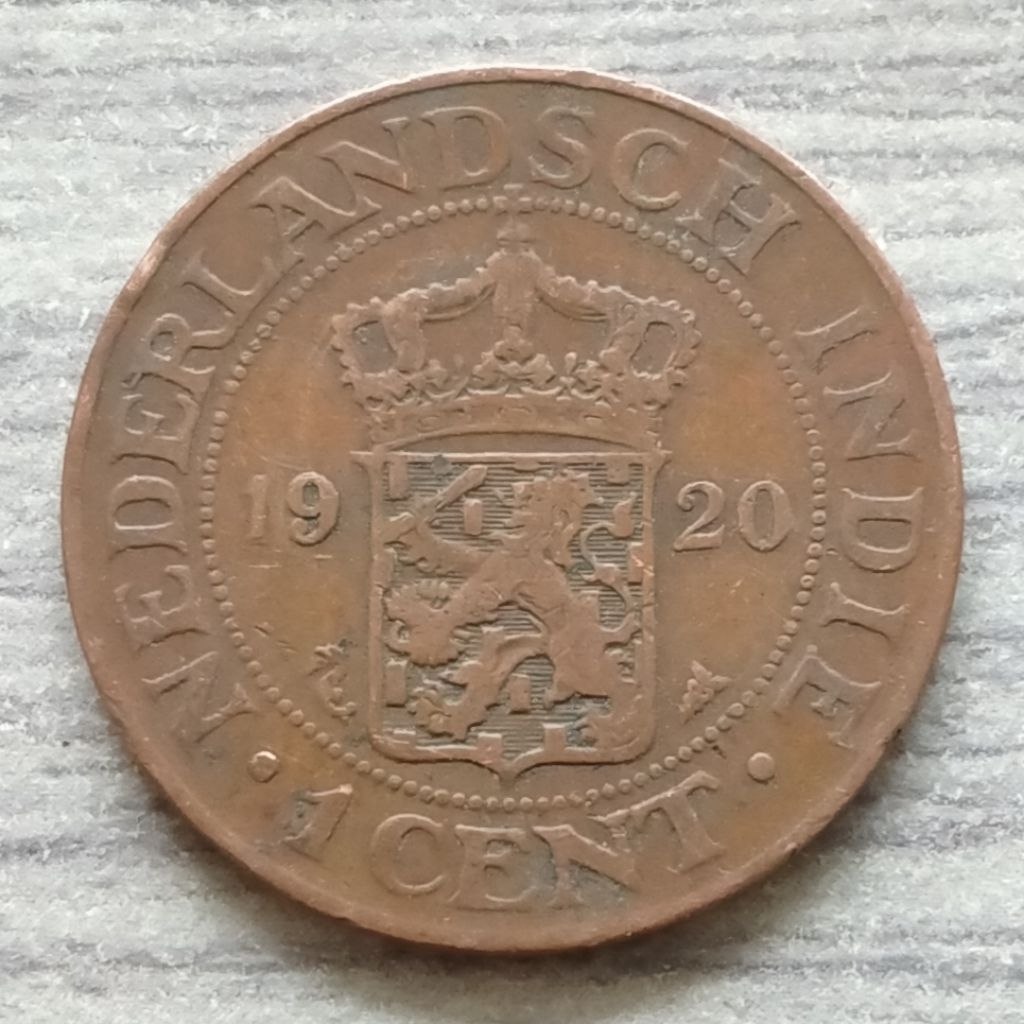 Koin Kuno Ned Indie Zaman Penjajah Belanda 1 Cent tahun 1920