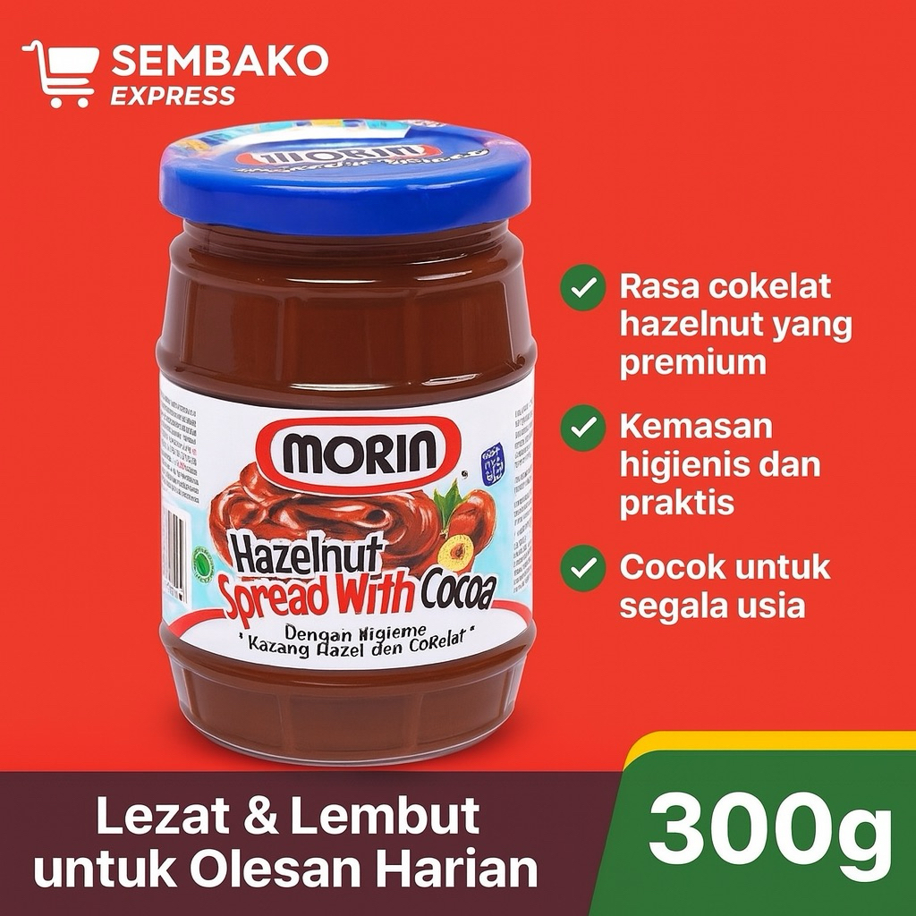 

Morin Hazelnut Spread with Cocoa 300g – Lezat & Lembut untuk Olesan Harian