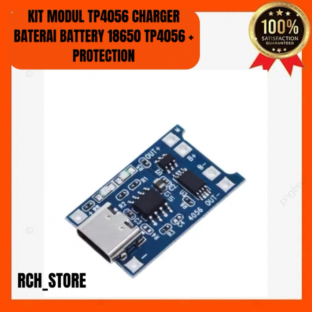 KIT MODUL TP4056 CHARGER BATERAI BATTERY 18650 TP4056 + PROTECTION TYPE C
