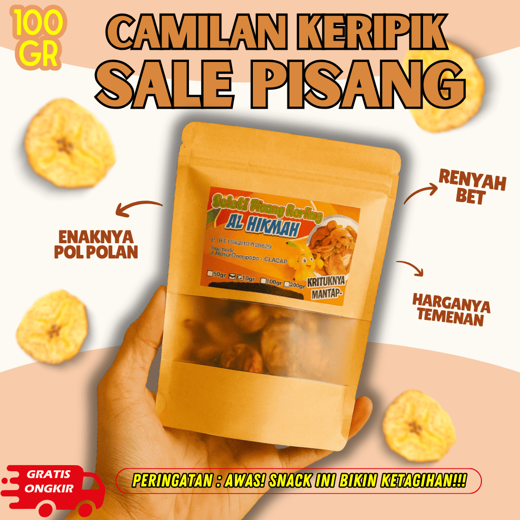 

Cemilan Kering Sale Pisang Manis Khas Cilacap 100 gr