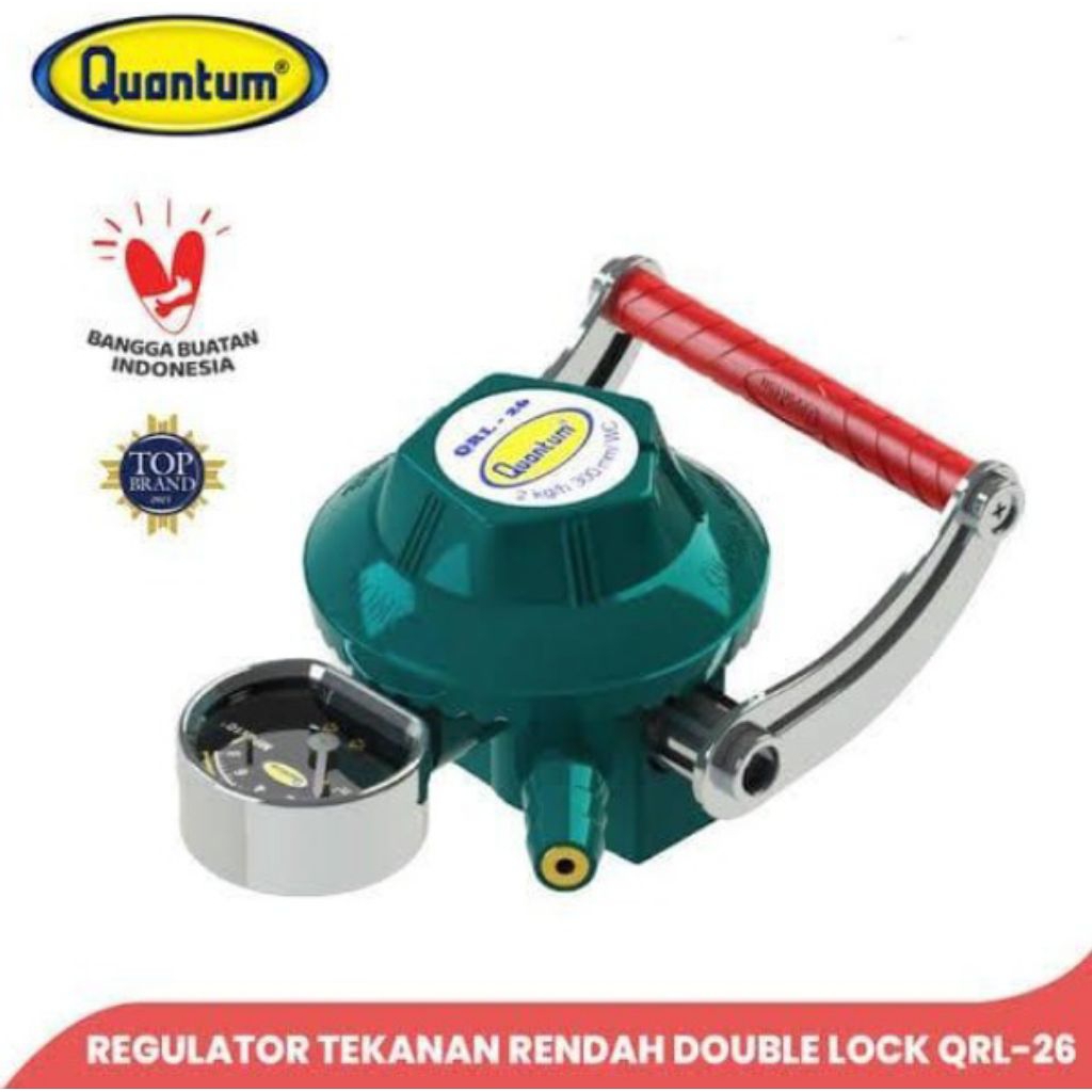 Regulator Quantum Double Lock QRL-26 + Meter - Regulator Quantum Dobel Lock Tekanan Rendah