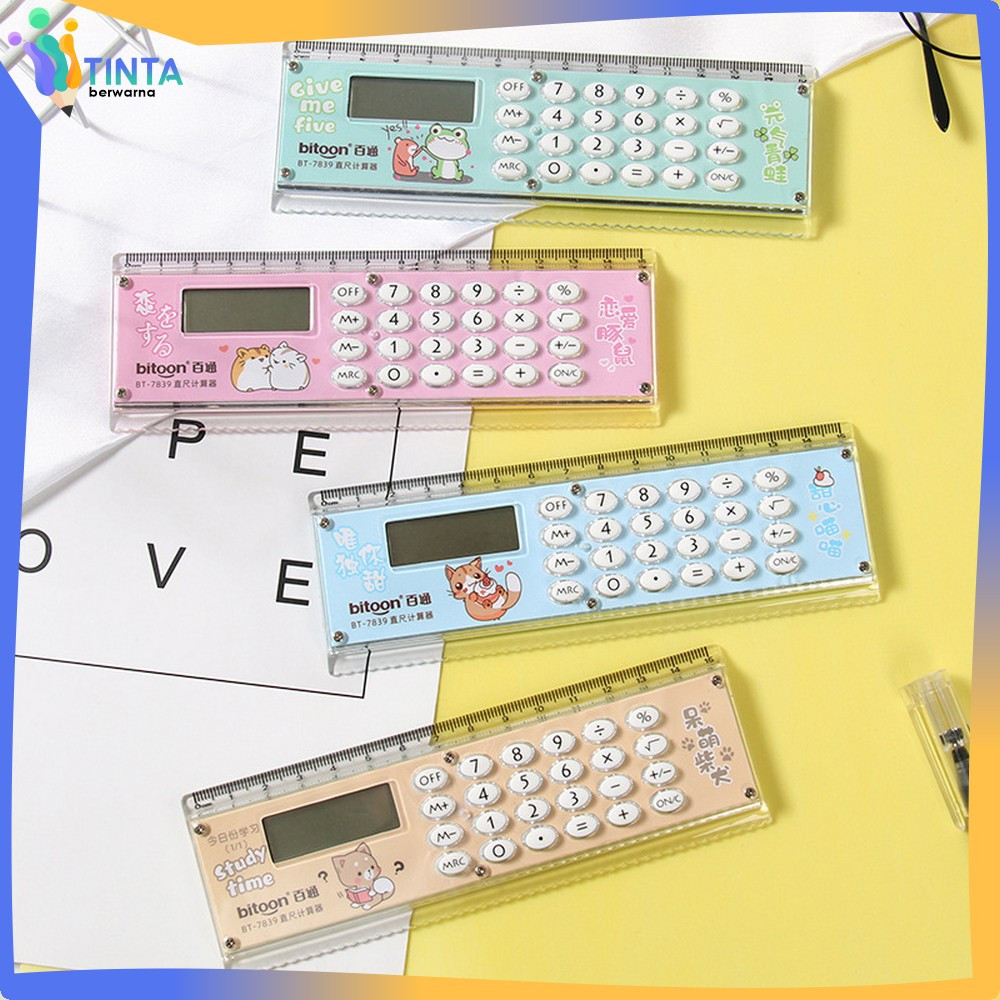 

Kalkulator 8 Digit Karakter 2IN1 Mini Portable / Perlengkapan Sekolah Anak Kalkulator Penggaris 15cm Multifungsi / Set Ruler Calculator Tinta Berwarna A65