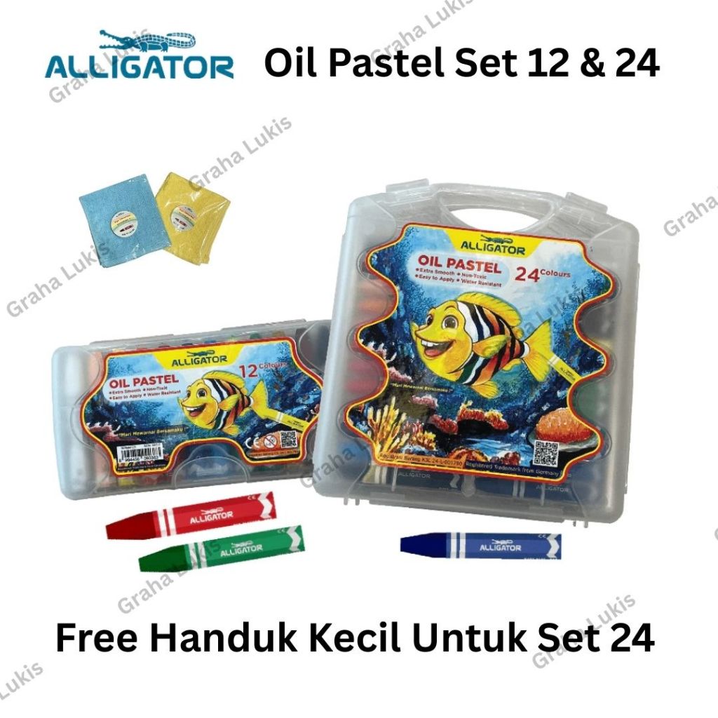 

Alligator Oil Pastel Set 12 & 24 - Krayon Warna Cerah & Lembut