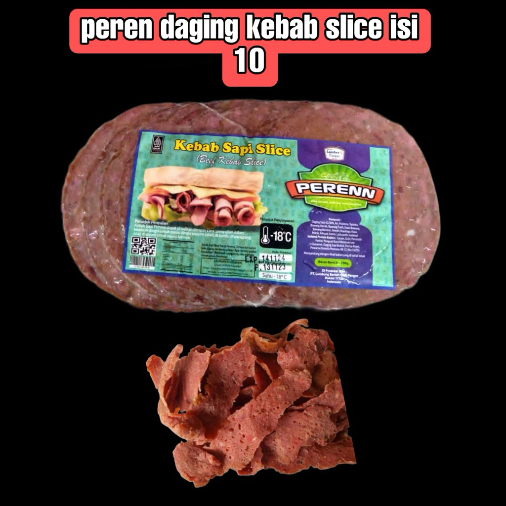 

Peren kebab sapi slice isi 10