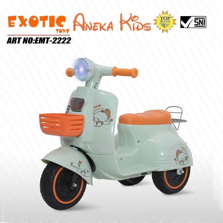Exotic EMT-2222 Motor Bike Gowes Ada Musik Dan Lampu / Motor Elektrik Anak