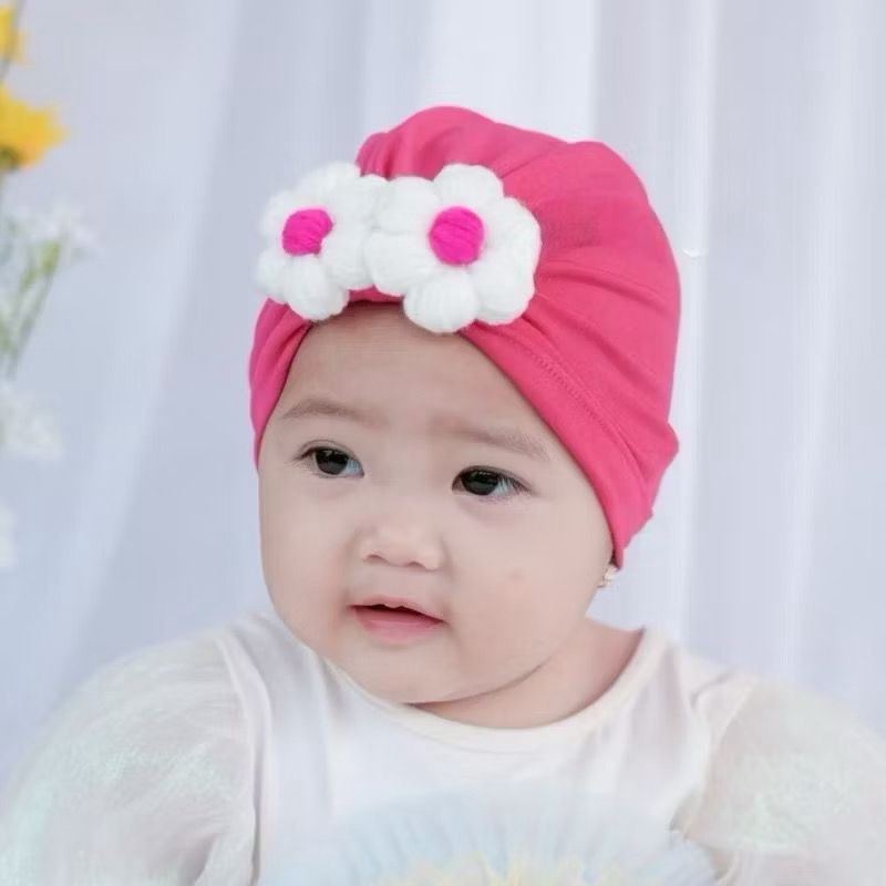 Turban Aisyah Bunga Rajut Anak Umur 0-2 Thn Terbaru / Turban Bayi Perempuan
