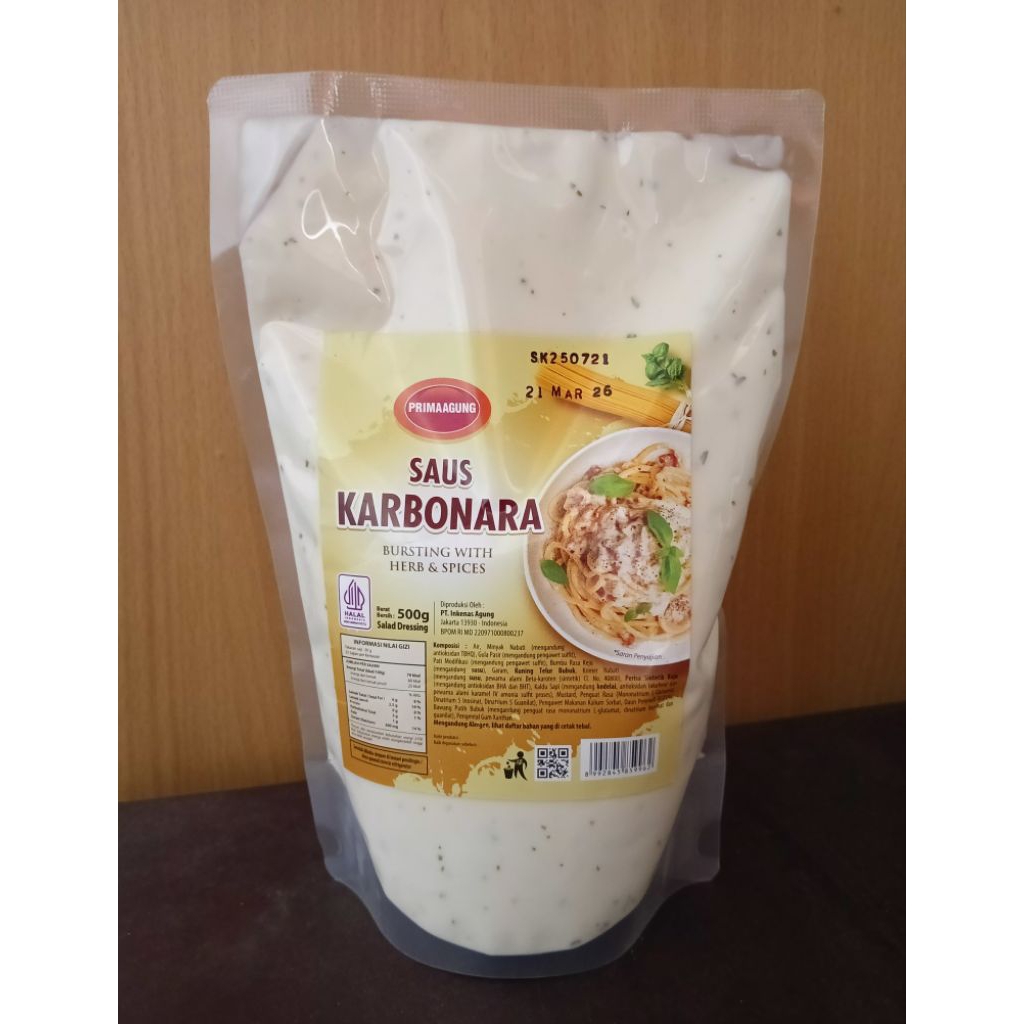 

Saus Karbonara primaagung 500g/saus spaghetti