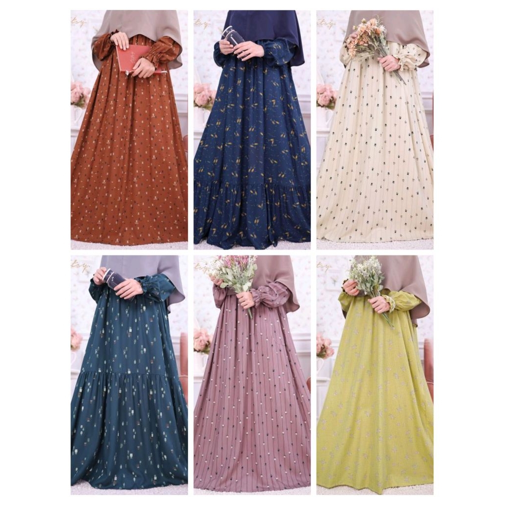 Nightgown Dress Gamis size M L XL Ditsy