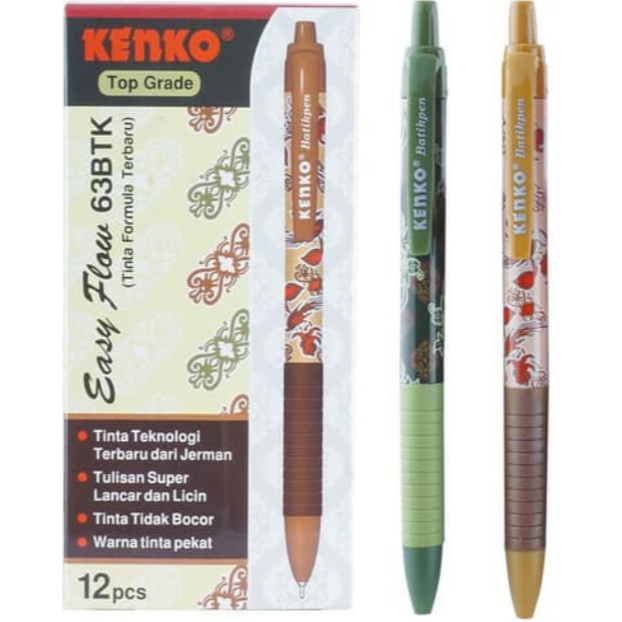 

PEN JELLER HITAM / PEN GEL KENKO / PEN EASY FLOW 63BTK BATIK HITAM