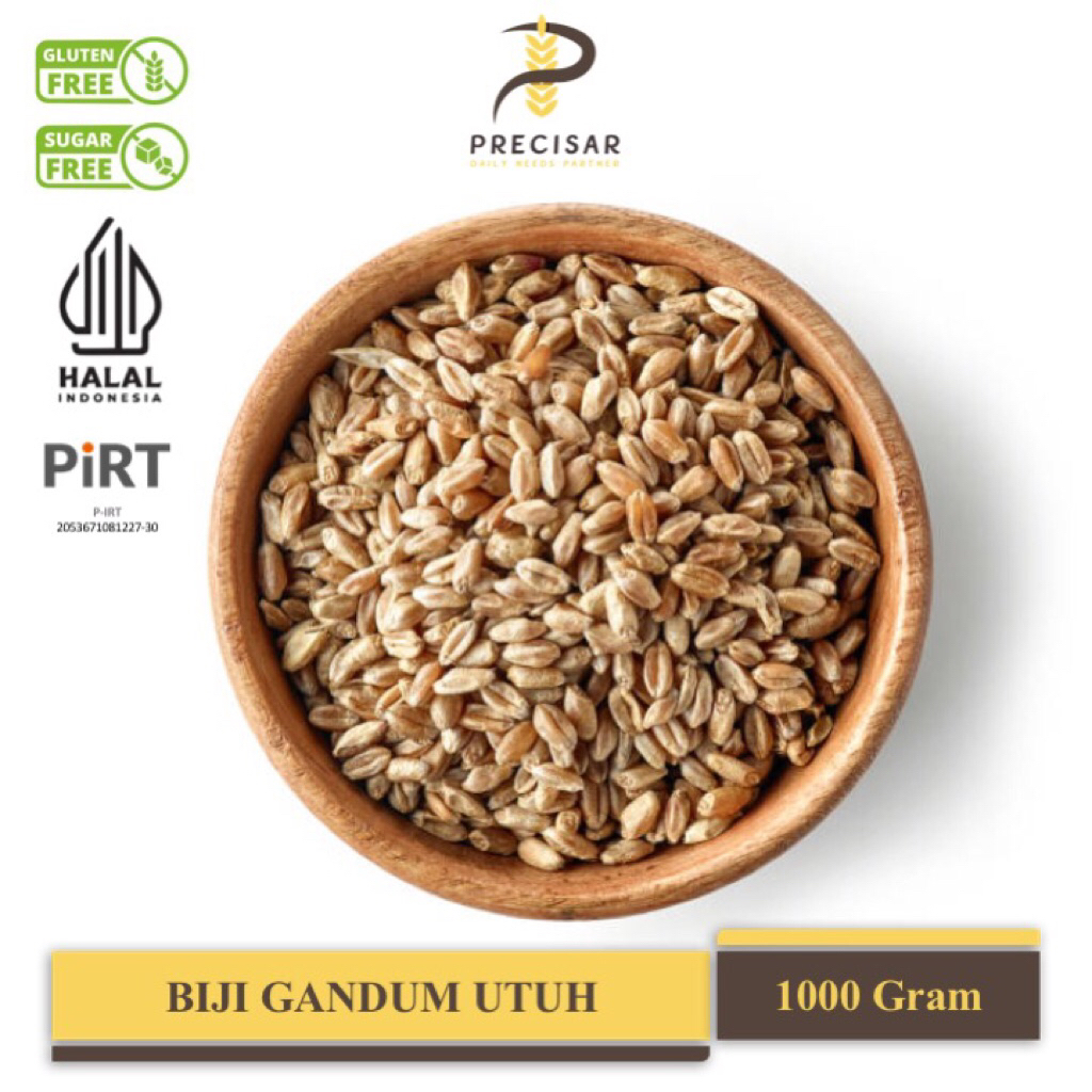 

Biji Gandum Utuh Berkualitas / Whole Wheat (Food Grade) - Vegan | Natural | Sugar Free - 1000 Gram