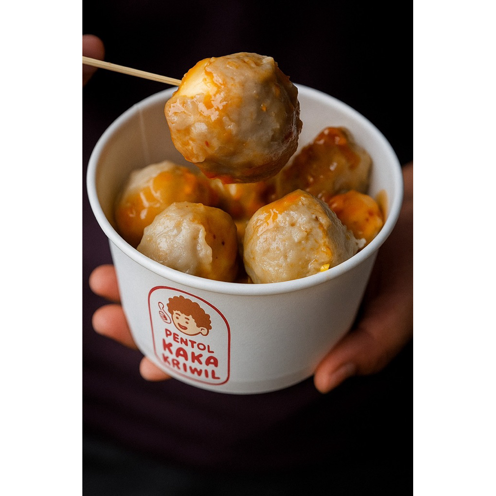 

Pentol Isi Daging Cincang, Keju Lumer Viral, telur puyuh, Pedas Chili Oil