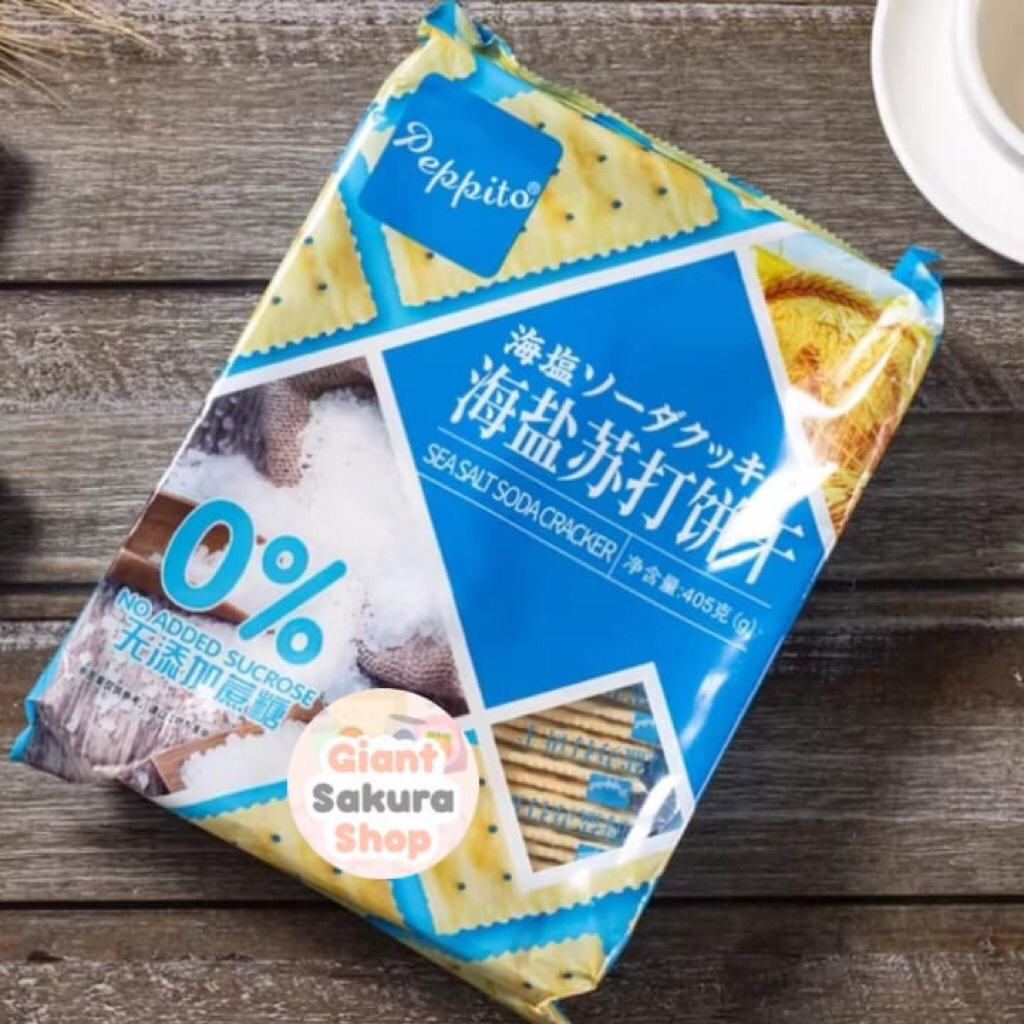 

Peppito Sea Salt Soda Crackers / biskuit / cemilan import / Krekers