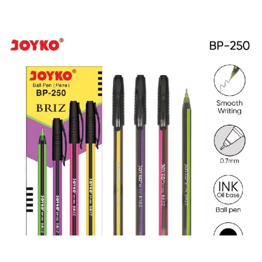 

Ballpen Pulpen Pena Joyko BP-250 Briz 0.7 mm 1 BOX 12 PCS