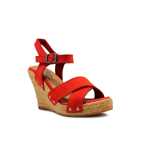Natana Shoes (WEDGES) Silvana Espadrilles - Red Nb 10cm