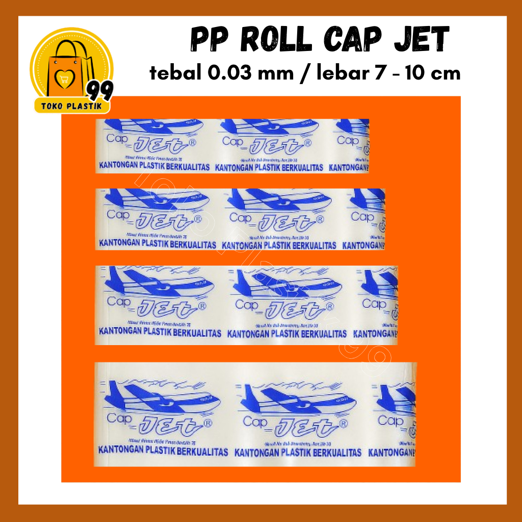 

TERMURAH !!!! (100 Meter) PP Roll jet tebal 0,03 mic ukuran 7-10 cm panjang 100 meter Bungkus kerupuk / bungkus snack