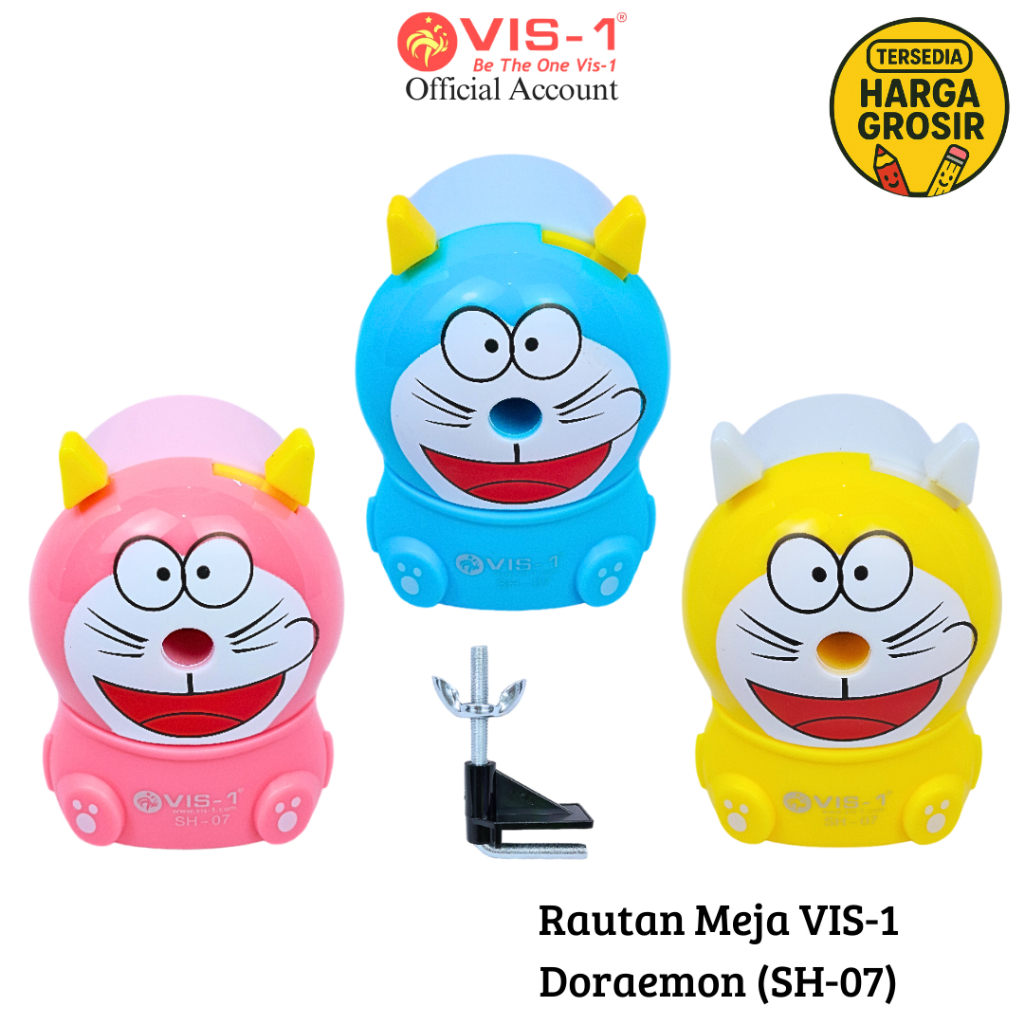 

VIS-1 Rautan Meja SH-07 motif Doraemon / Rautan Putar / Serutan Pensil / Rautan Meja Karakter